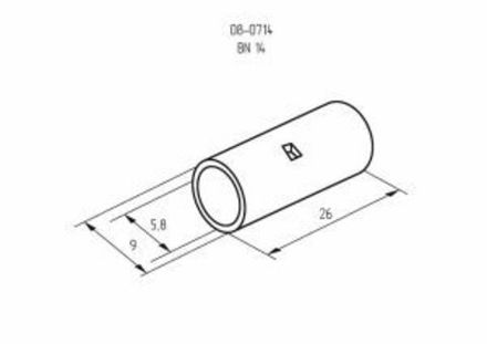 Соединительная гильза L-26мм, 16мм² (ГМЛ (DIN) 16) REXANT