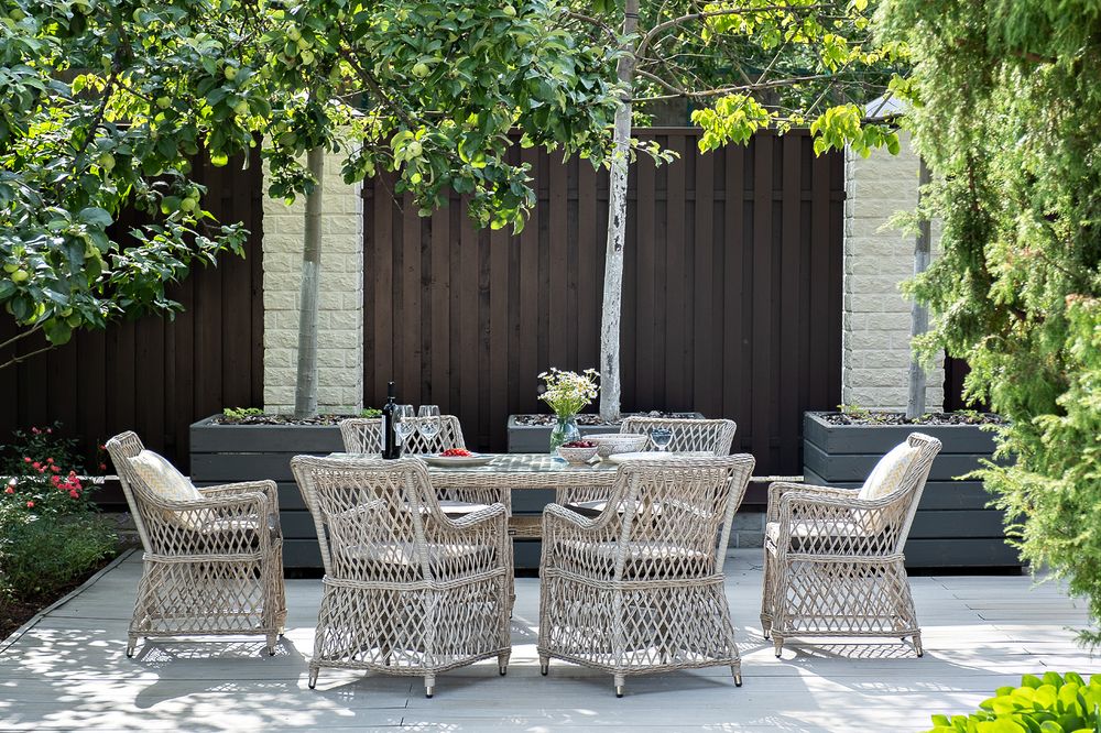 "Латте" обеденная группа плетеная, цвет бежевый