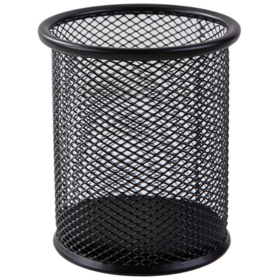 Стакан металлический DELI для пишущих принадлежностей, круглый, черный