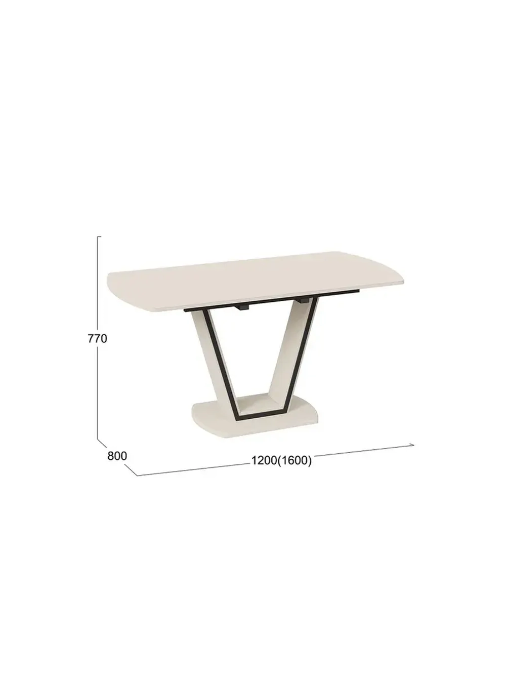 Стол кухонный обеденный раздвижной 120х80х77 см