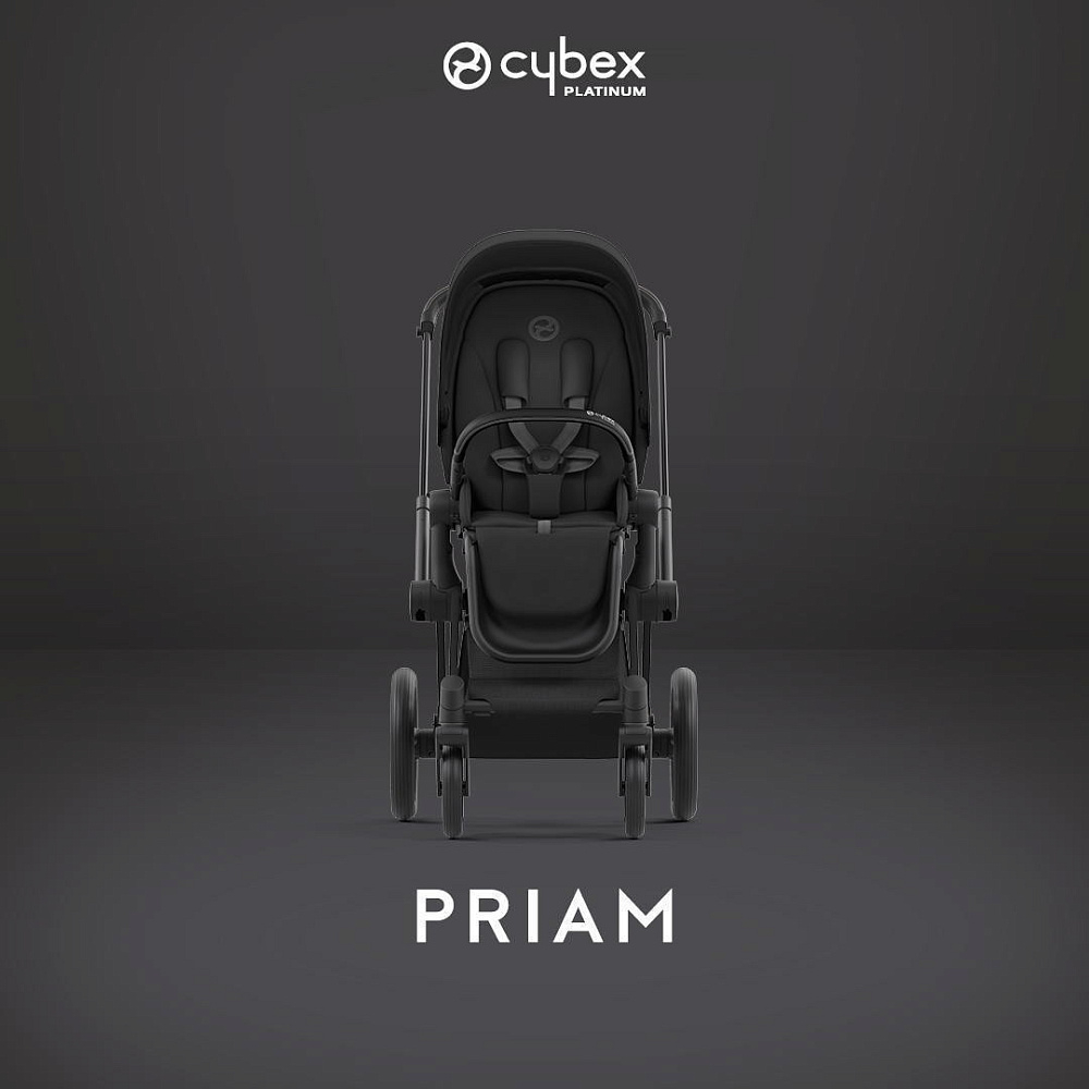 Коляска Cybex Priam IV Matt Black complete Aton S2 Lava Grey Base One 4 в 1 Sepia Black