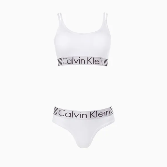 Комплект женский (топ с тонкими лямками, трусы), цвет белый МИКС, размер 42-44