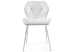 Стул на металлокаркасе Вальд экокожа белый / белый глянец