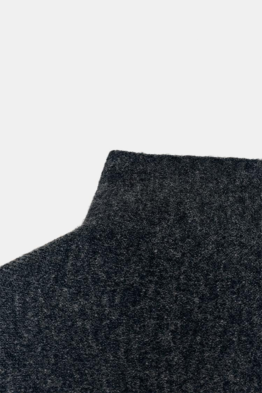 ZARA ТРИКОТАЖНАЯ НАКИДКА С ВЫСОКИМ ВОРОТНИКОМ, СЕРЫЙ