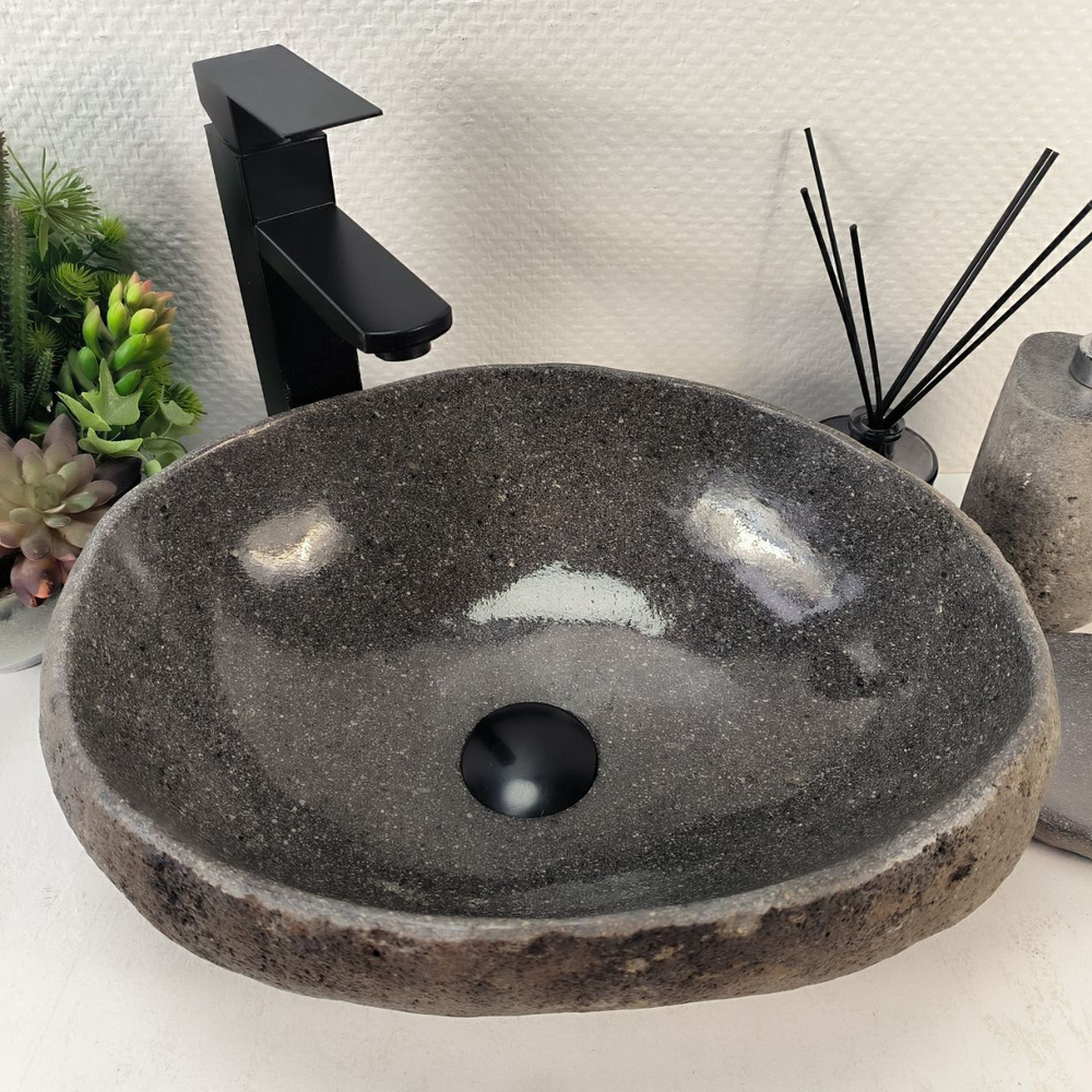 Каменная раковина из речного камня RS-05264 (41*33*15) 0861 из натурального камня