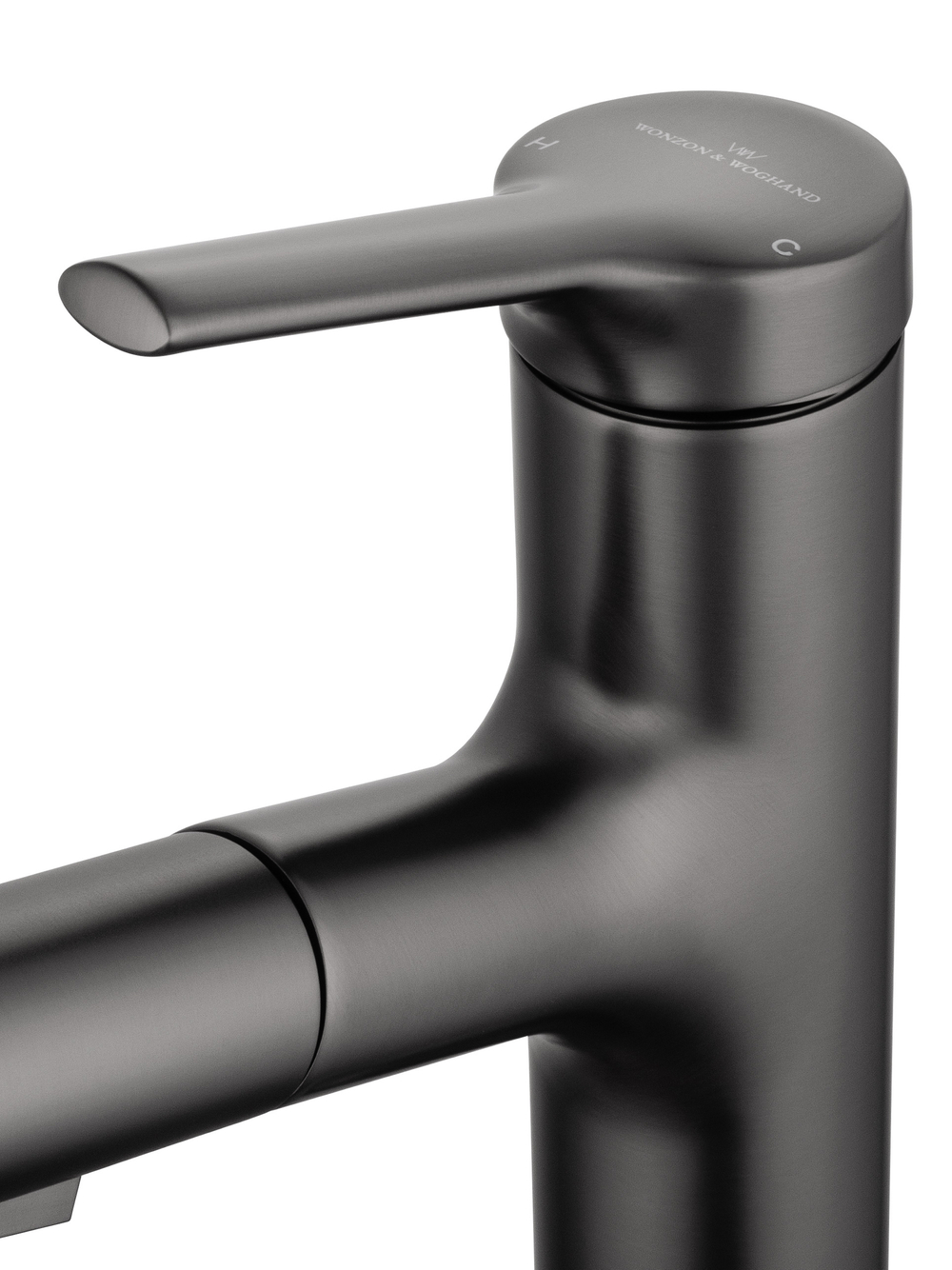 Смеситель для раковины с выдвижным изливом WONZON & WOGHAND, Темный графит (WW-A40862-BGG)