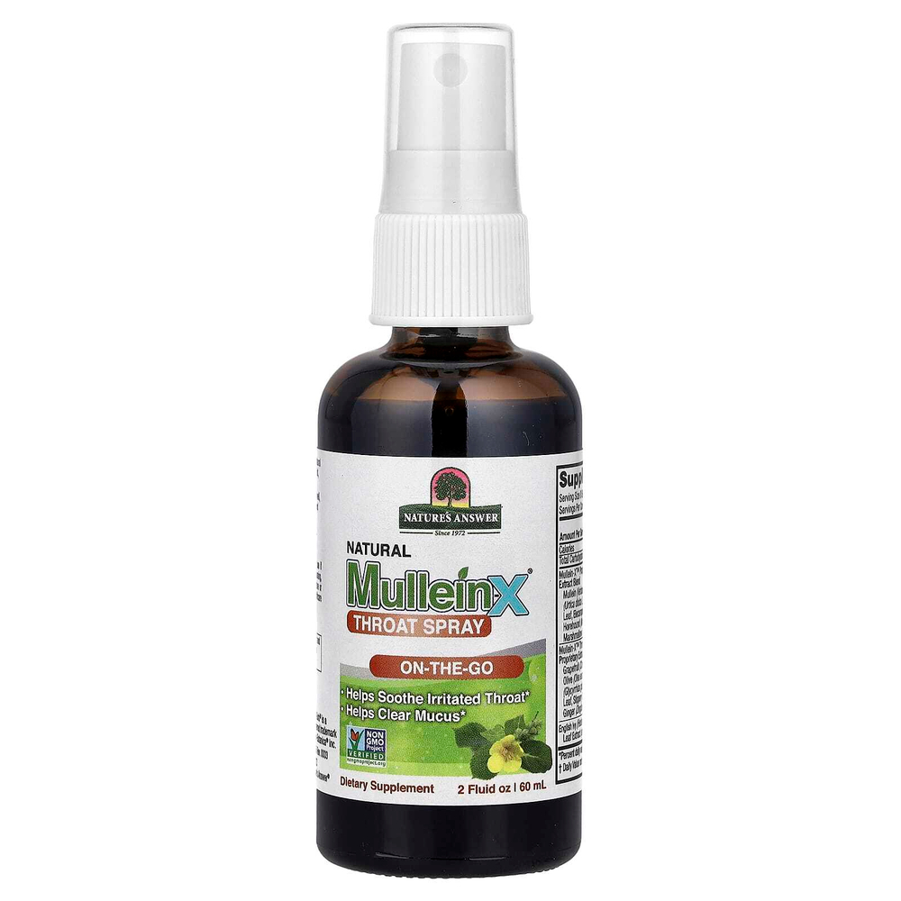 Nature's Answer, Натуральный спрей для горла MulleinX, 60 мл (2 жидк. унц.)