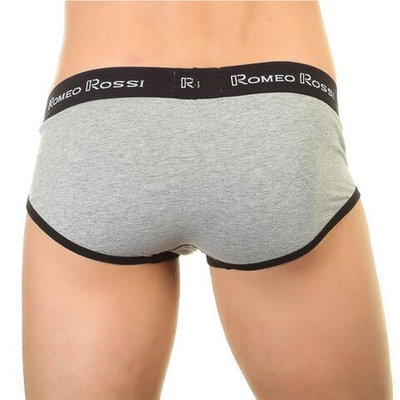 Набор из 3 серых трусов-брифов с черной резинкой (Размер: M) (Цвет: серый)