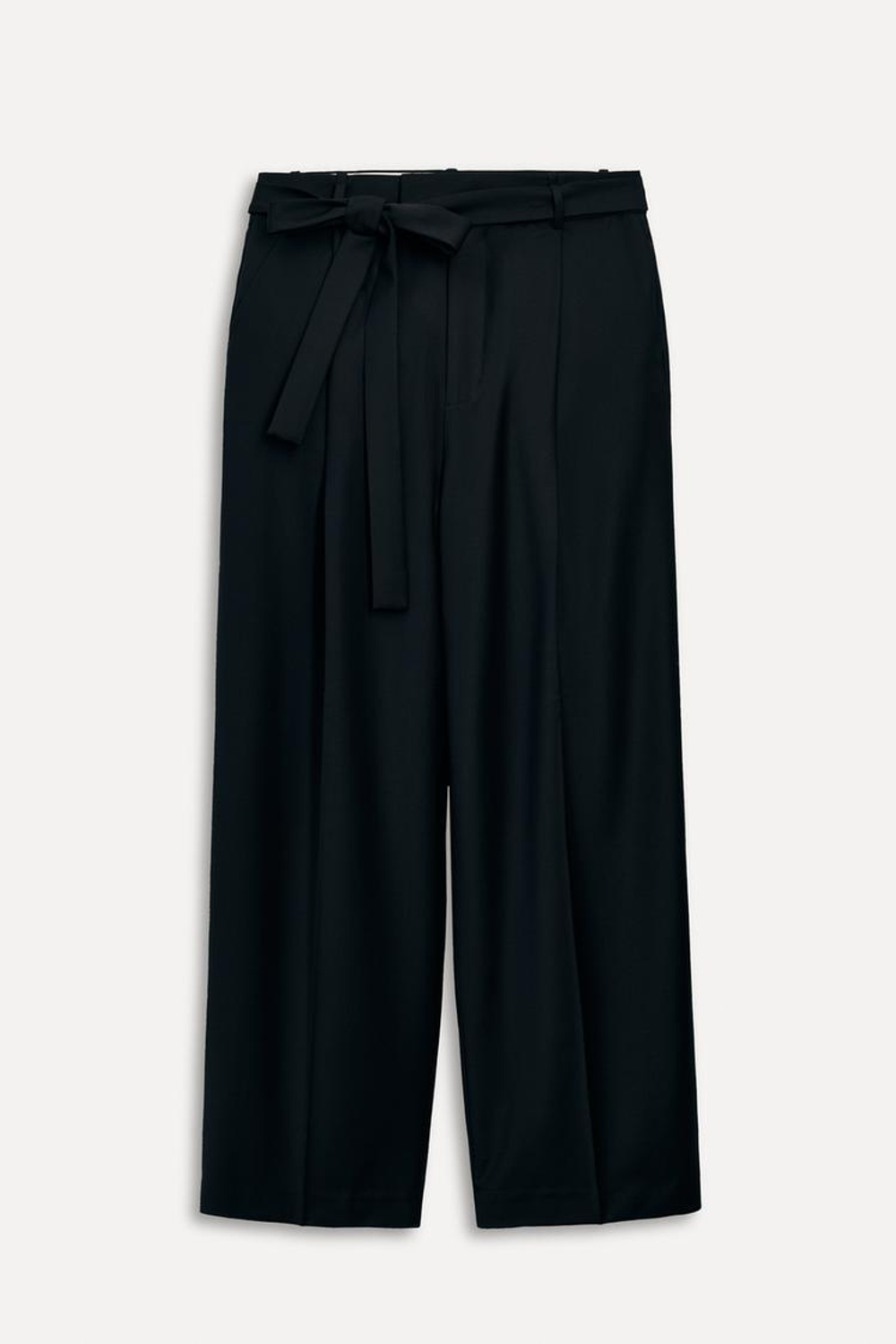 ZARA БРЮКИ ИЗ СМЕСОВОЙ ШЕРСТИ С ПОЯСОМ — 50TH ANNIVERSARY, ЧЕРНЫЙ