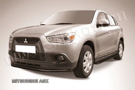 Защита переднего бампера Mitsubishi ASX (2010-2013) d57 серебристая