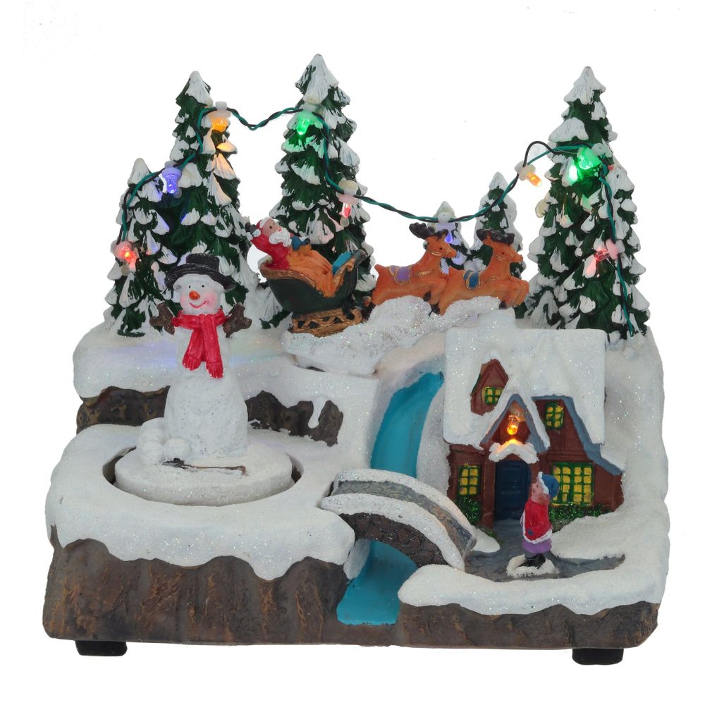 GAEM Фигурка декоративная "Рождество" (подсветка, движение, 3xAA, н/п), L19 W14,5 H16 см