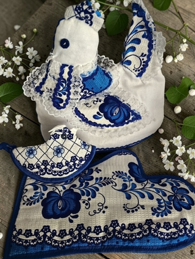 Комплект грелка на чайник Петух с рукавичкой