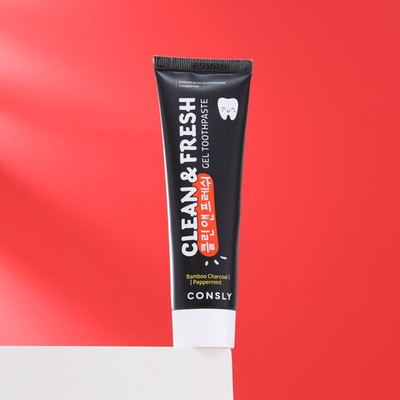 Гелевая зубная паста Consly Clean&Fresh с бамбуковым углем и перечной мятой - 105 гр.