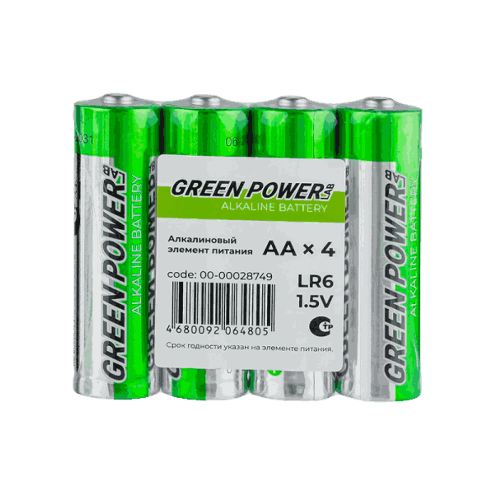 Элемент питания GREEN POWERlab LR6 Alkaline 1.5V BOX 40 (1/25)