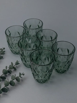 Набор стакан-тумблер для виски, 260 мл. 6 шт. Зеленые