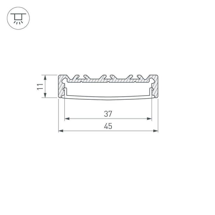 Профиль с рассеивателем Arlight ALU-SUPER-H10-2000 ANOD+FROST 014865