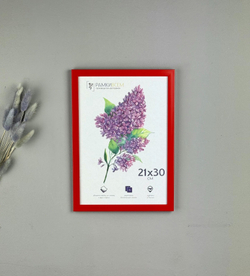 Фоторамка 21х30 см красная, без фактуры, арт. 2130.746772