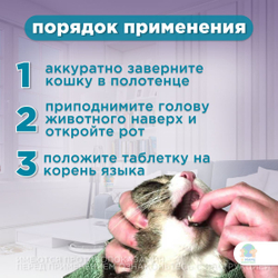 Таблетки от гельминтов, профилактика дирофиляриоза для кошек более 4кг Гельминтал (Neoterica), 2 таб. Моксидектин/Празиквантел