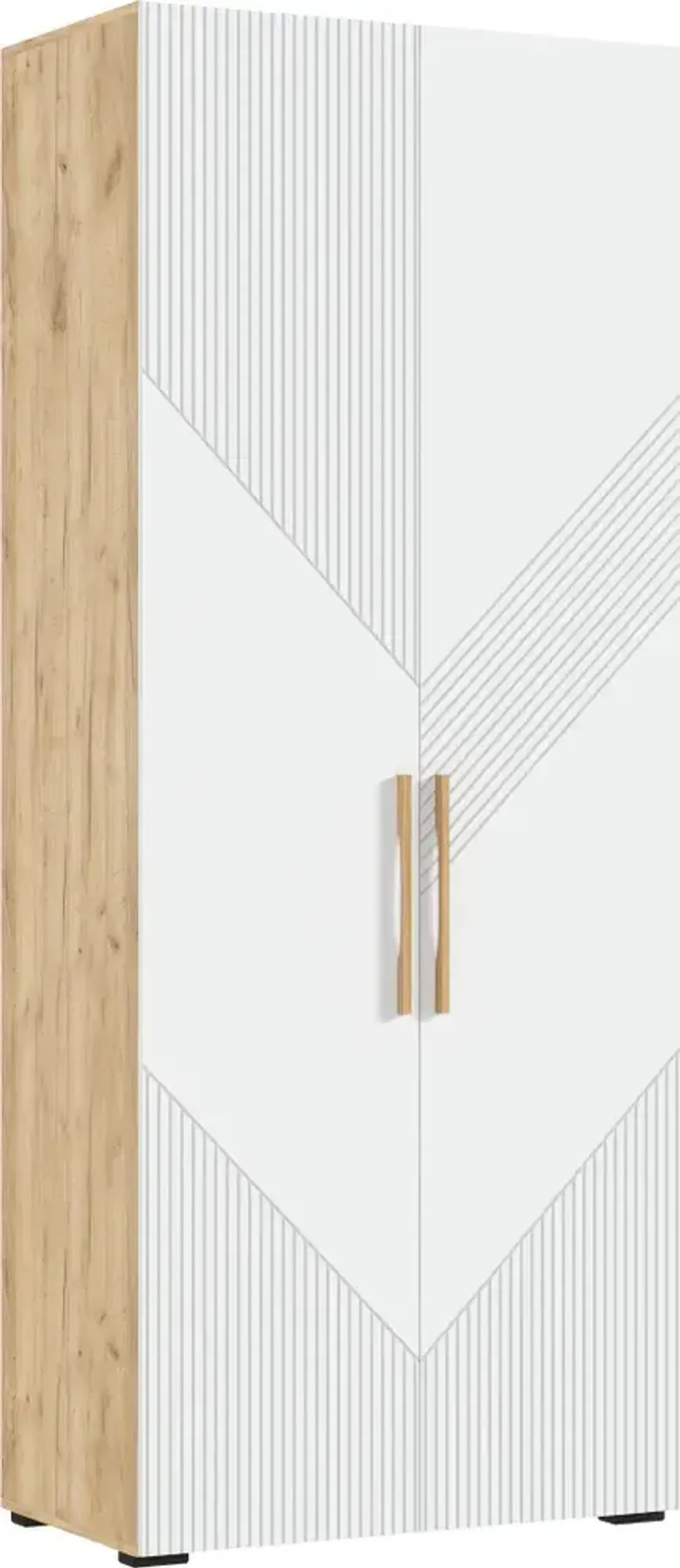 Шкаф 2-х створч., "Ирис" (браш вайт/дуб крафт), МФ Миф