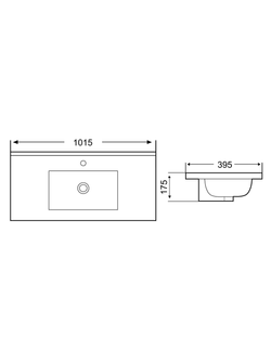Раковина врезная (матовая черная) WeltWasser WW  DEILBACH 7517-100 MT- BL 1015х395х175
