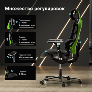 Компьютерное кресло (для геймеров) Eureka TYPHON, зеленый (ERK-GC05-G)