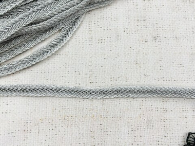 Тесьма плетеная люрекс, ш. 1 см, серебро