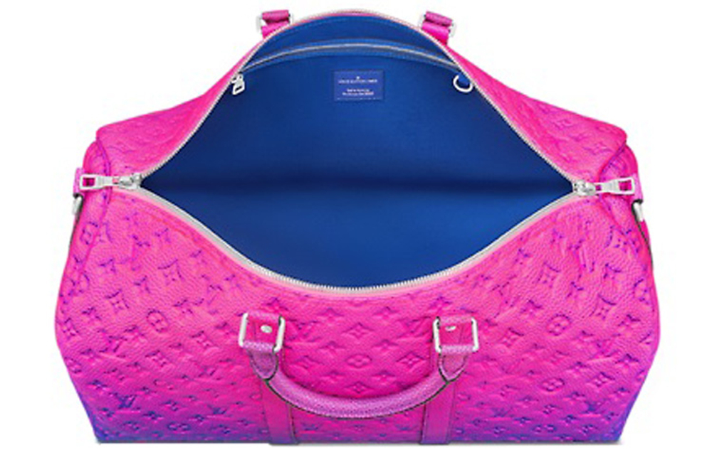 LOUIS VUITTON Keepall 50B Taurillon Illusion Blue/Pink