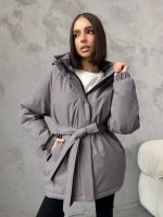 Куртка весенняя удлиненная с капюшоном