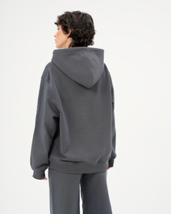 Худи boyfriend из футера с контрастным шнурком