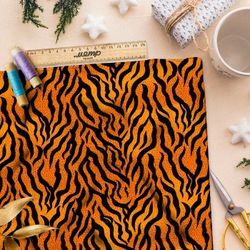 Ткань премиум интерлок тигриные полоски