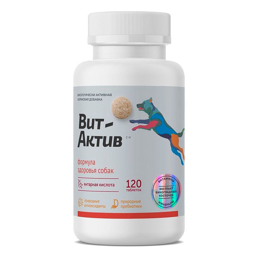 Кормовая добавка Вит-Актив С-И Формула здоровья для собак, Банка 120 таблеток