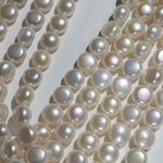 Жемчуг штучный культивированный "Булочка" A+ Grade, белый, 9,5мм