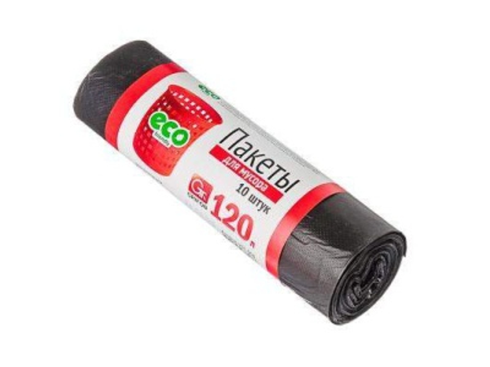 Мешки для мусора 120л 10шт черные