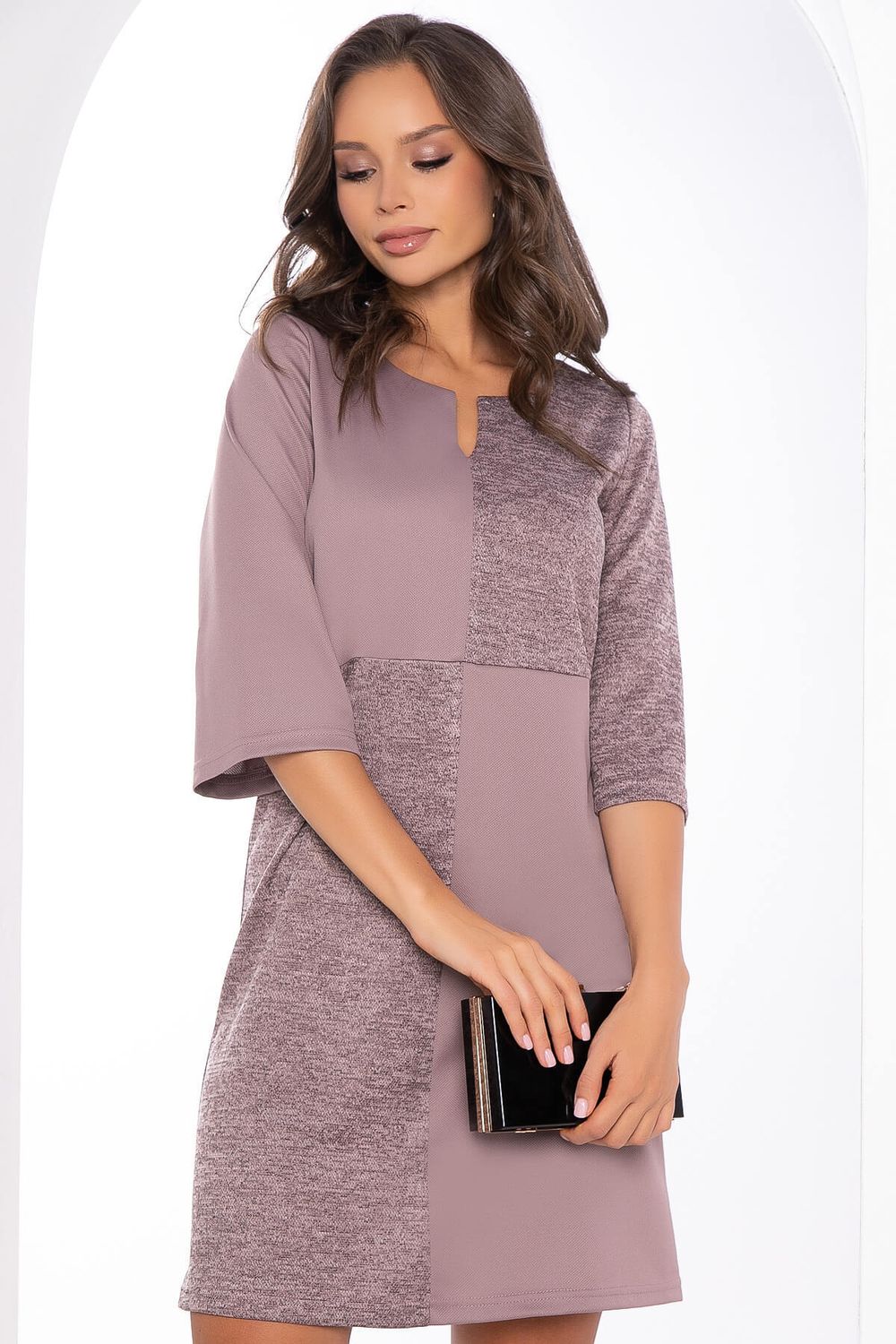 Платье комбинированное (беж) П8398 LT Collection