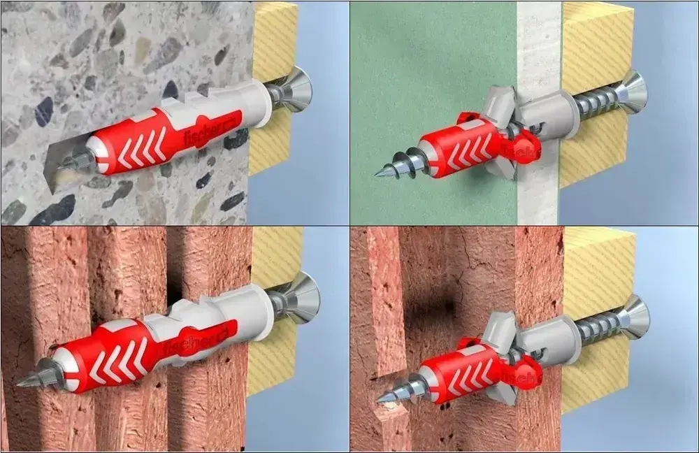 Дюбель универсальный Fischer DUOPOWER 12x60, 4 шт.