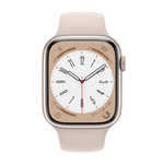 Умные часы Apple Watch Series 8 GPS, 45mm, Aluminium Case with Sport Band, Starlight (Сияющая звезда)