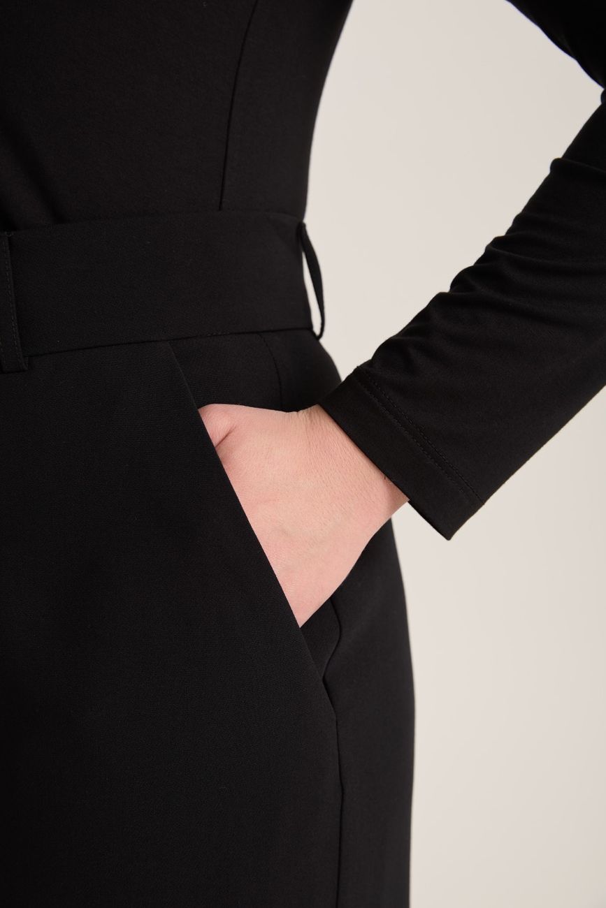 Юбка макси со шлицей спереди, черный