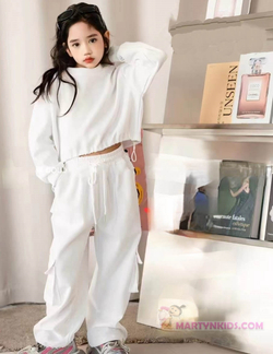 костюм бриджи карго + топик  белый  5000