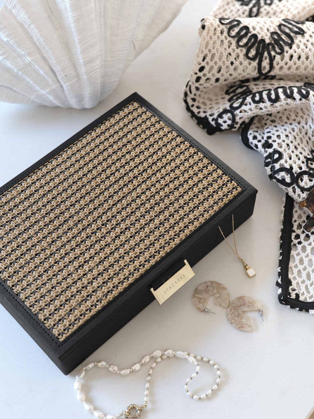 Органайзер для украшений Stackers Classic Jewellery Box Lid - Taupe Woven (Sage Green / светло-зеленый / Sage Green)