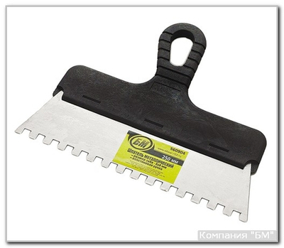 Шпатель зубчатый 450мм 6х6мм  БМ