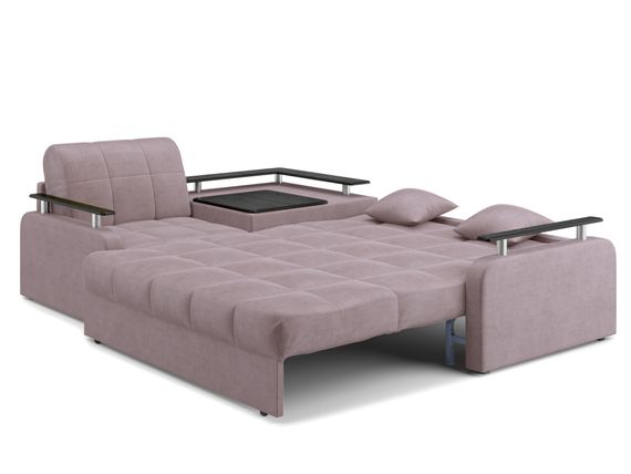 Диван угловой с Баром Денвер 1,8 - Velutto 22 коричневый/  коричневая накладка