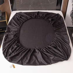 Простыня на резинке Страйп Сатин Однотонный 100% хлопок «Шоколадный блеск»