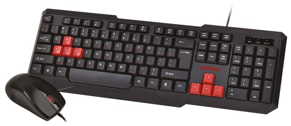 Проводной мультимедийный комплект клавиатура+мышь SmartBuy ONE 230346 черно-красный