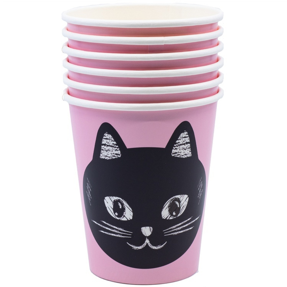 Стаканы бумажные «Котики», 250 мл, 6 шт