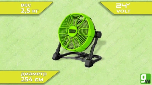 Вентилятор с гибридным питанием G24FAN (без АКБ и ЗУ) Greenworks