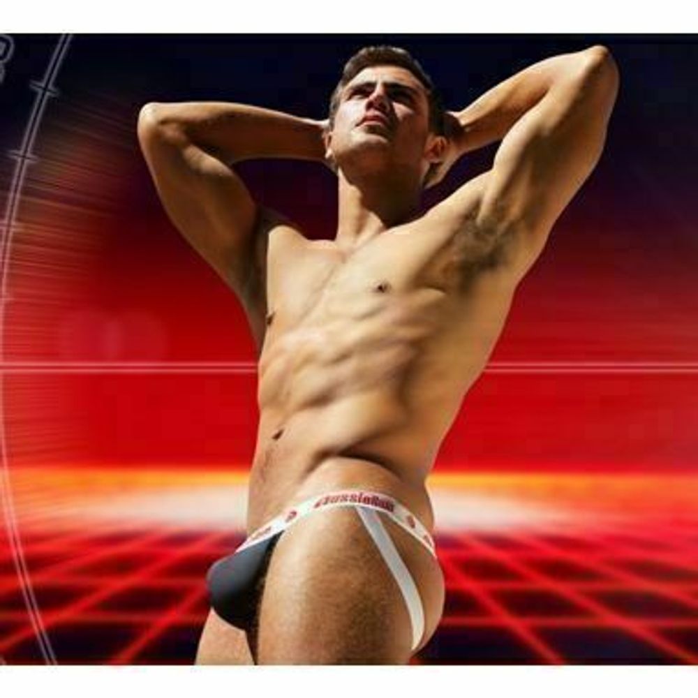 Мужские трусы джоки серые Aussiebum Wonderjock Raw Jockstrap Charcoal AB00271