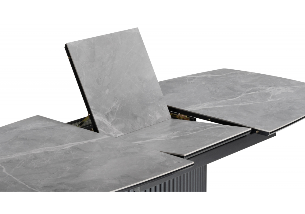 Керамический стол Woodville Фестер 140(180)х80 larka grey, черный