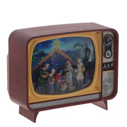 GAEM Изделие декоративное "Телевизор" (подсвет,вьюга,музыка, LR14х3 н/п +USB 100 см), L21 W12 H17 см