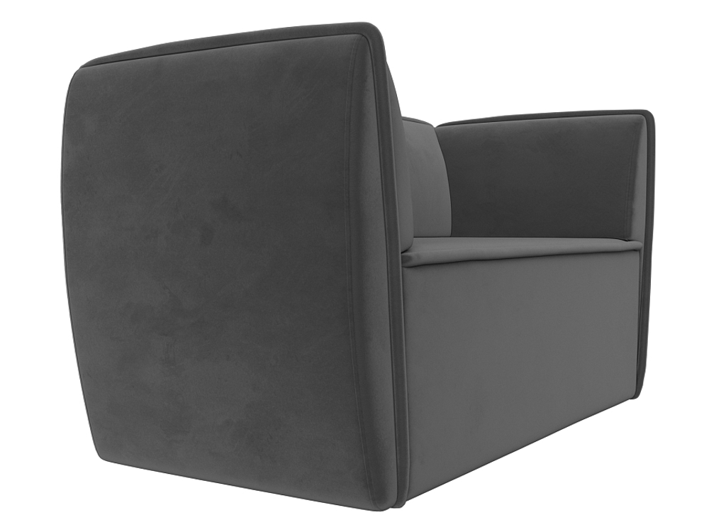 Диван кухонный прямой Бергамо 2-х местный, Серый, Велюр, 112039