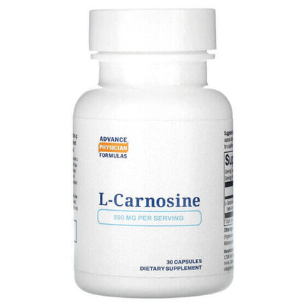 Аминокислоты Advance Physician Formulas, Inc., L-карнозин, 500 мг, 30 капсул